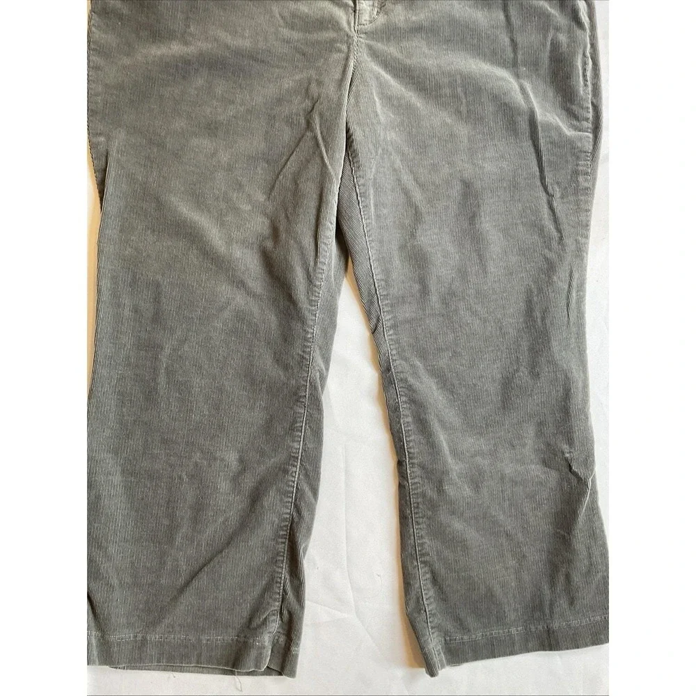 Talbots Gray Fine Wale Corduroy Pants Women's Size 22 Vintage 90s Y2K